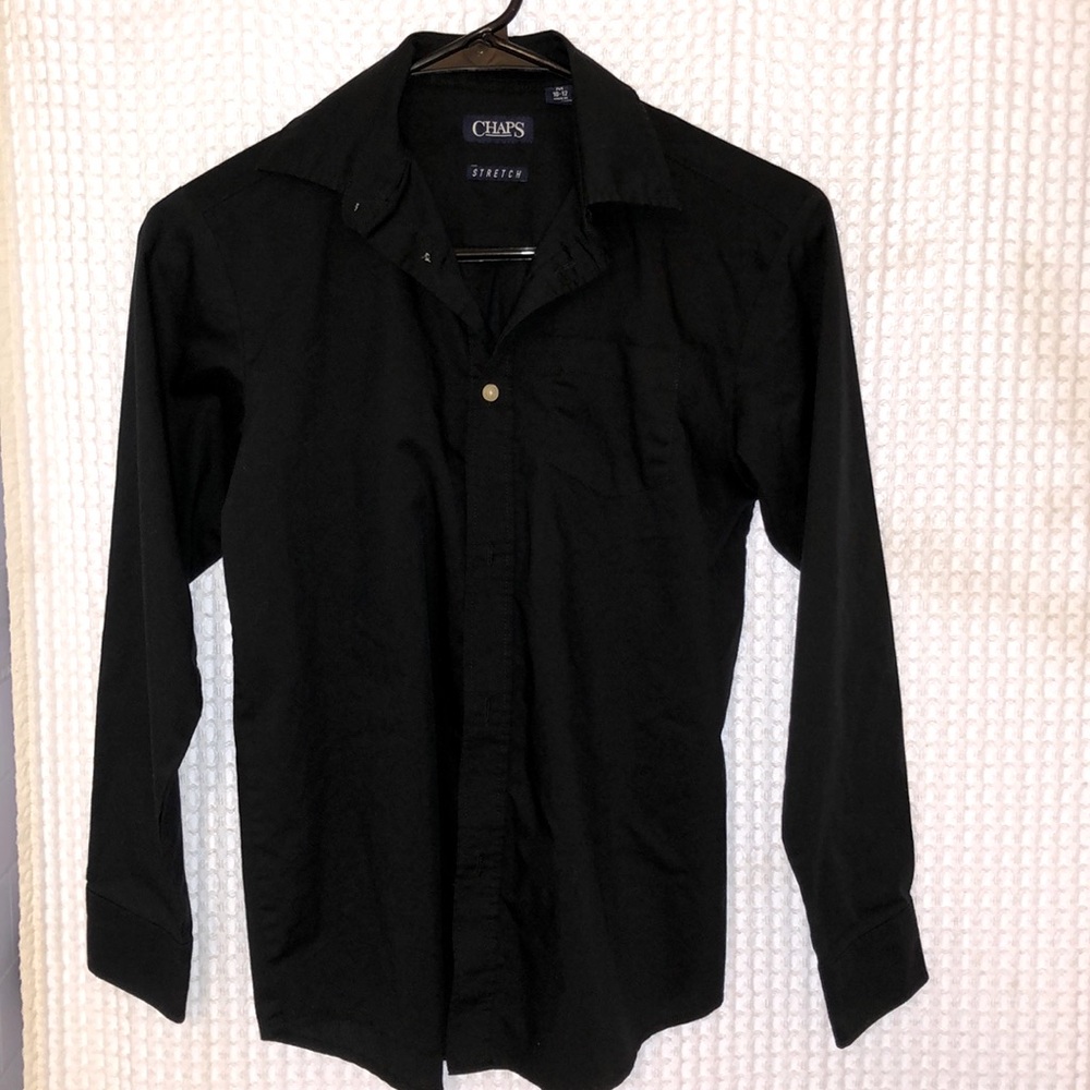 Chaps Medium (10-12) black button down formal shirt